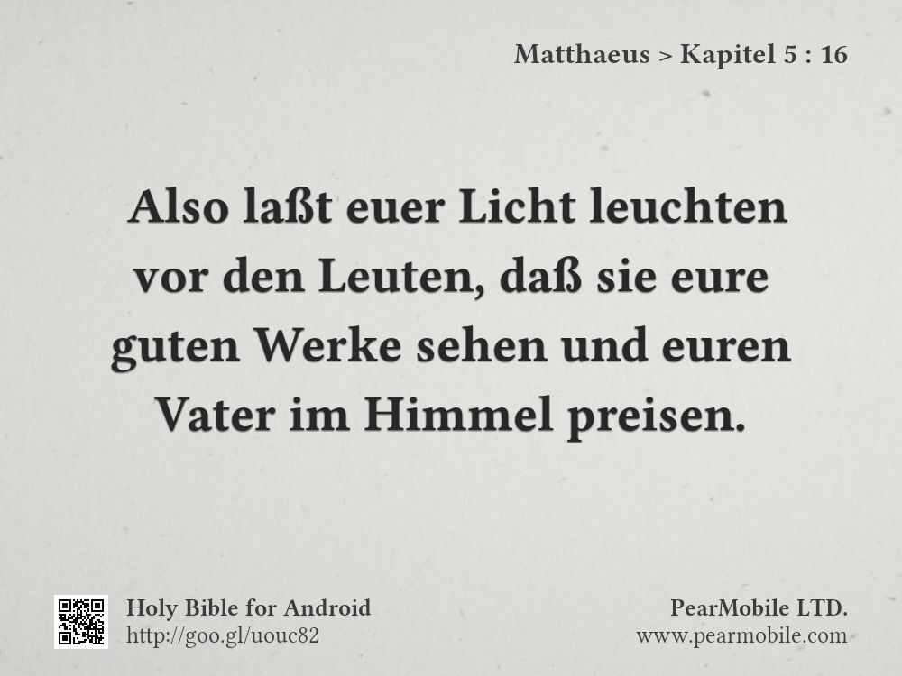 Matthaeus, Kapitel 5:16